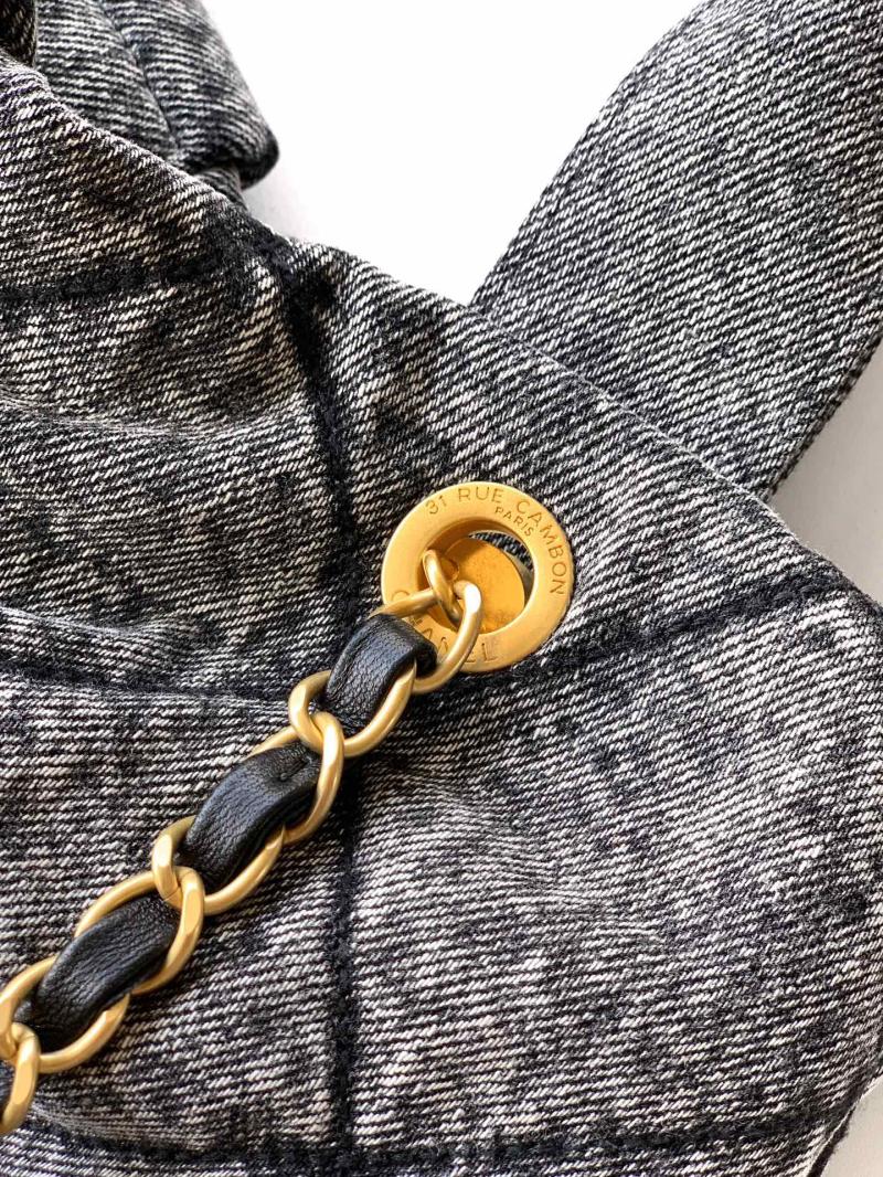 Chanel Denim Bow bag Black AS5851