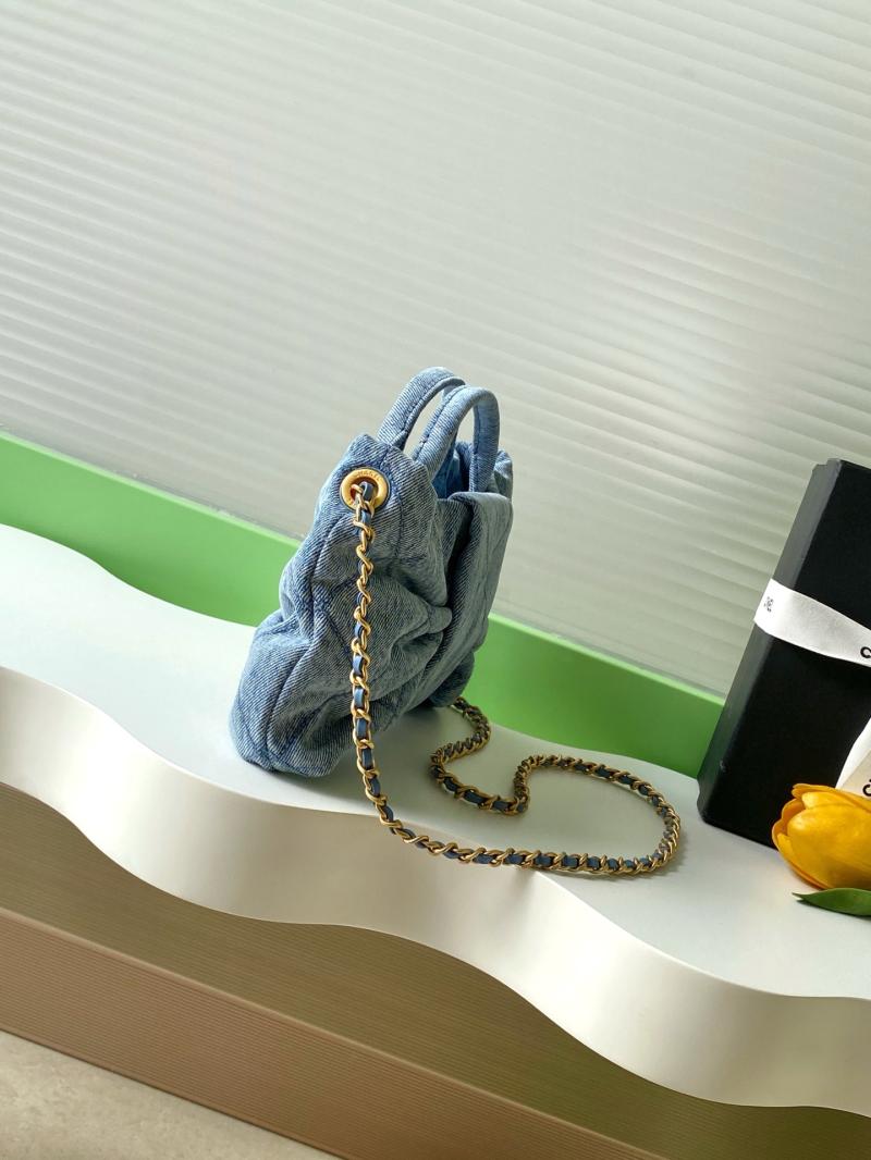 Chanel Denim Mini Bow Bag Blue AS5849