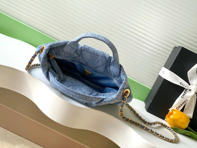 Chanel Denim Mini Bow Bag Blue AS5849