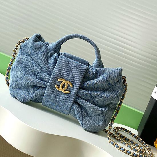 Chanel Denim Mini Bow Bag Blue AS5849