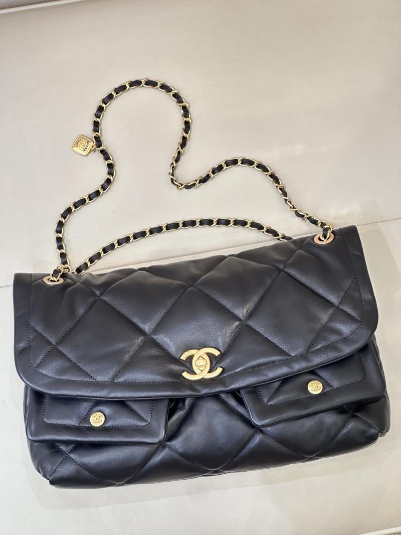 Chanel Lambskin Maxi Flap Bag Black AS5727