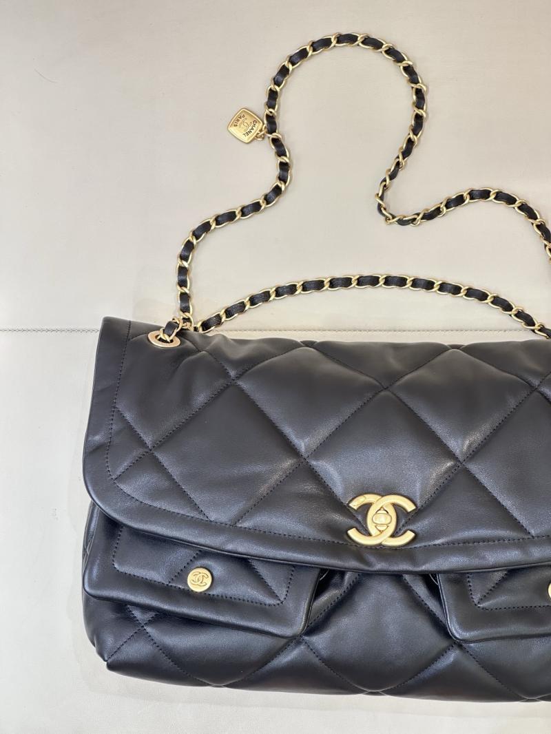 Chanel Lambskin Maxi Flap Bag Black AS5727
