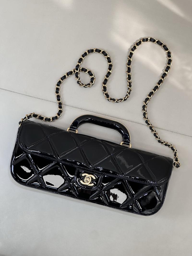 Chanel Large Flap Bag With Top Handle Black AS5807