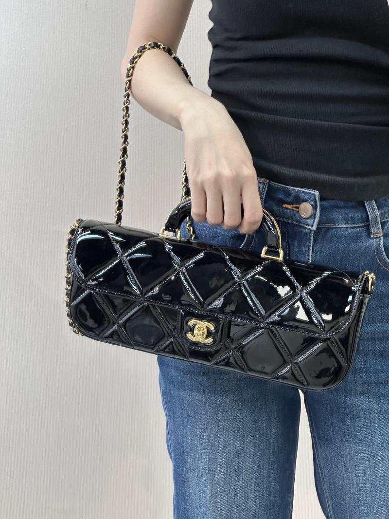 Chanel Large Flap Bag With Top Handle Black AS5807