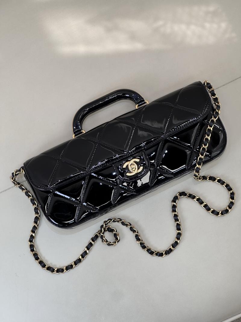 Chanel Large Flap Bag With Top Handle Black AS5807