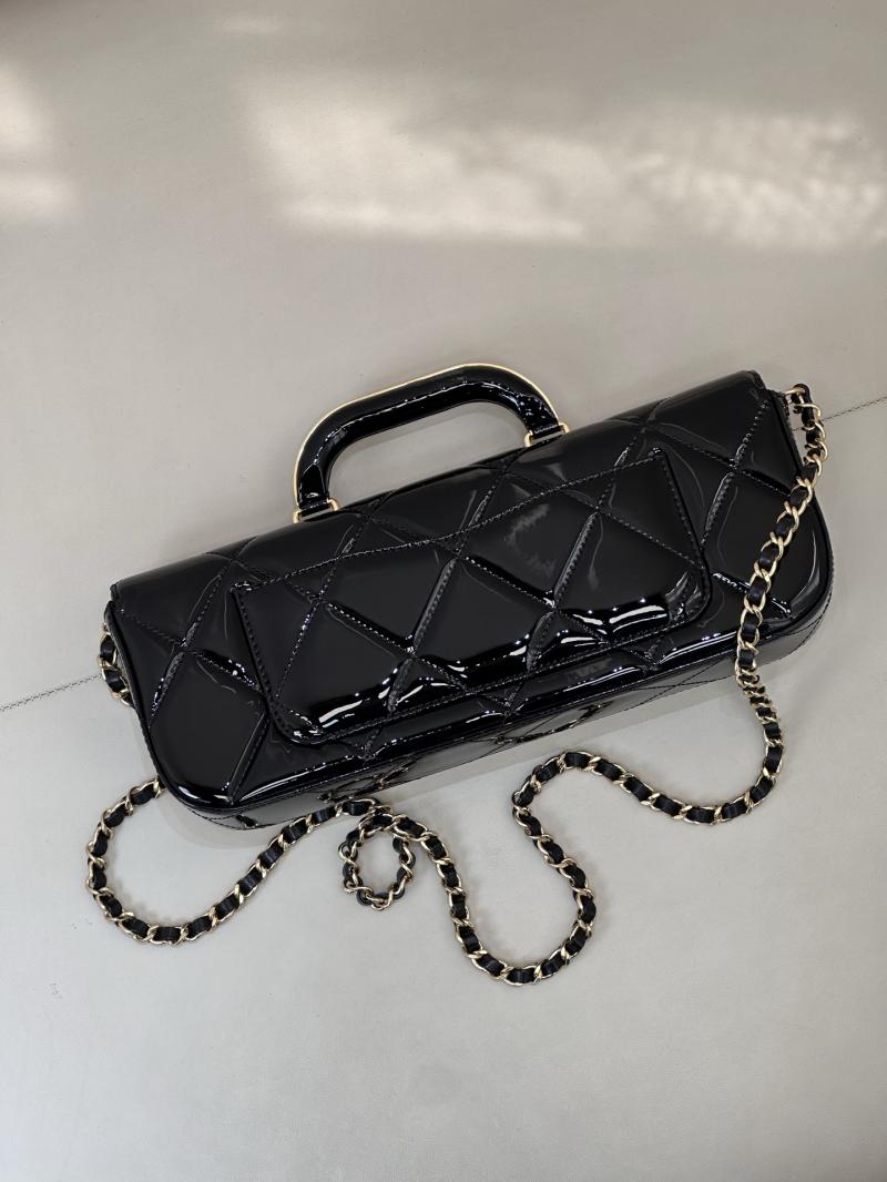 Chanel Large Flap Bag With Top Handle Black AS5807