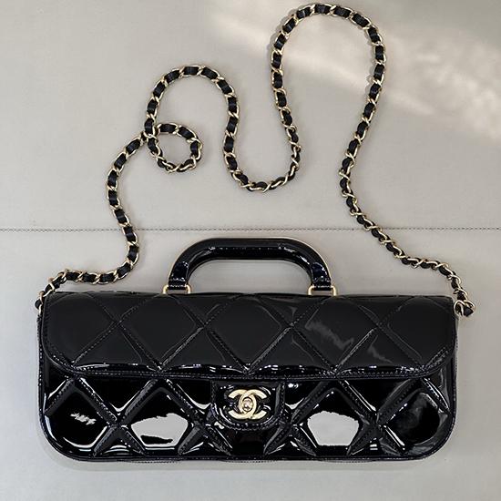 Chanel Large Flap Bag With Top Handle Black AS5807