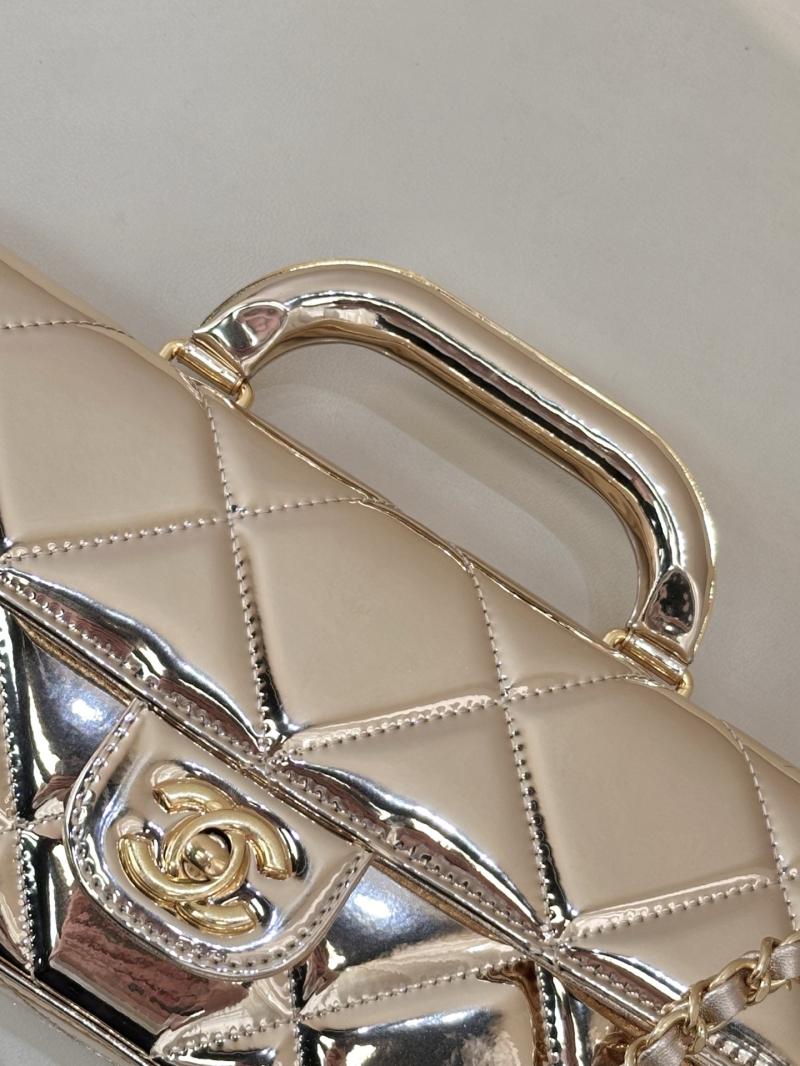 Chanel Large Flap Bag With Top Handle Light Gold AS5807