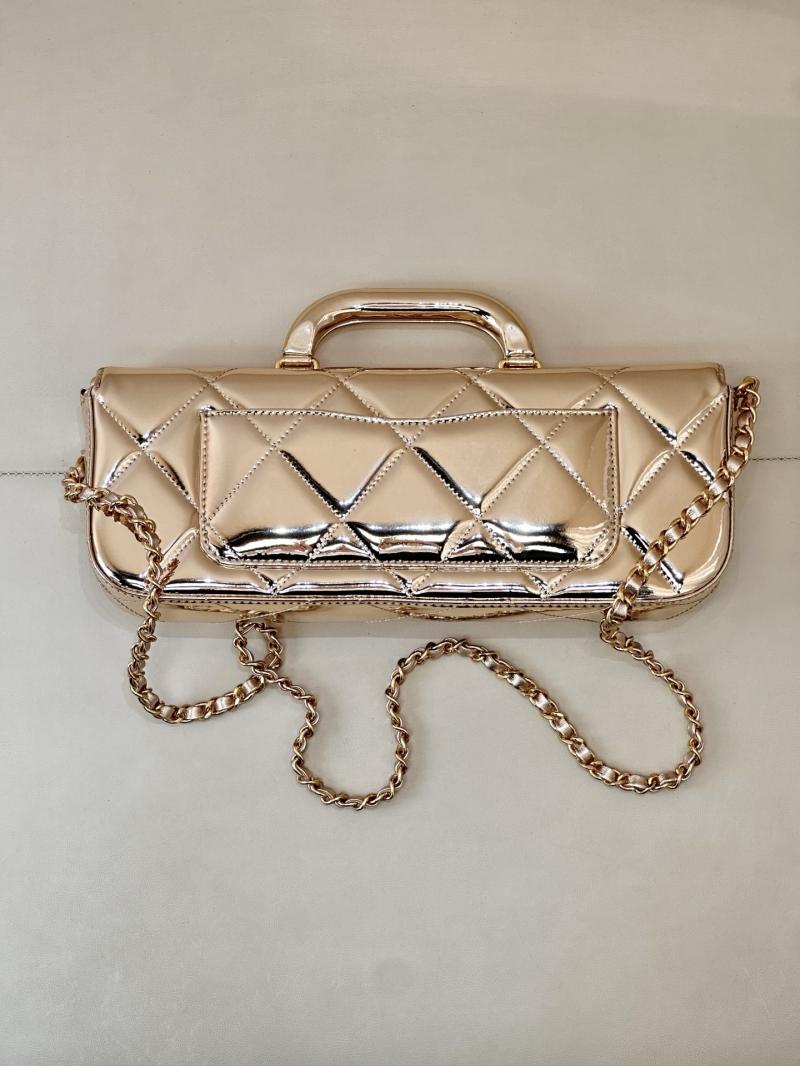 Chanel Large Flap Bag With Top Handle Light Gold AS5807