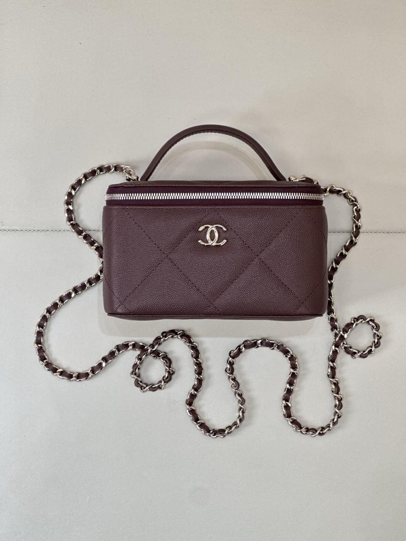 Chanel Long Vanity With Chain Burgundy AP4933