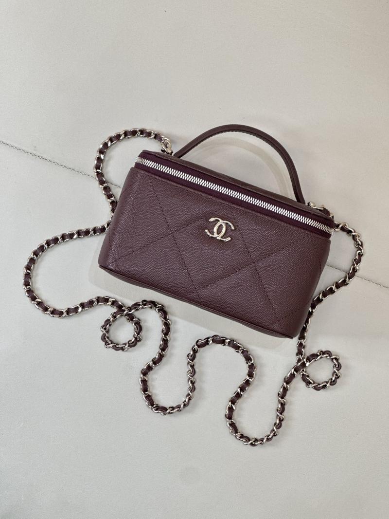 Chanel Long Vanity With Chain Burgundy AP4933