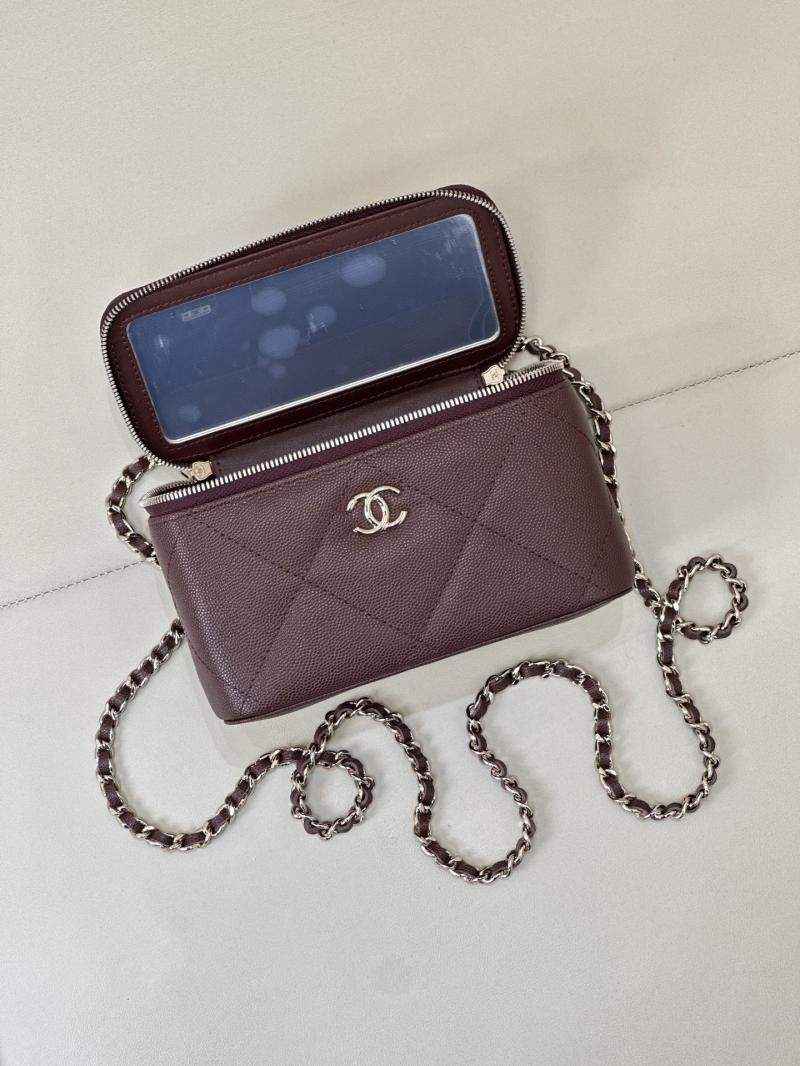 Chanel Long Vanity With Chain Burgundy AP4933