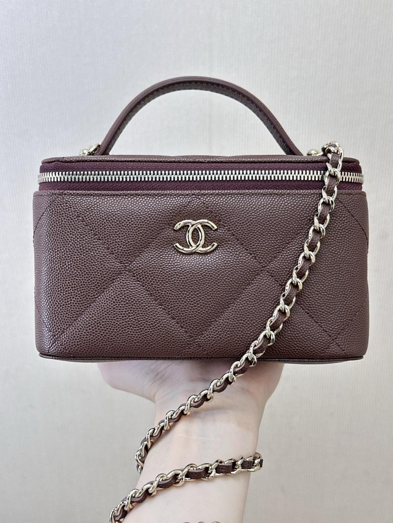 Chanel Long Vanity With Chain Burgundy AP4933