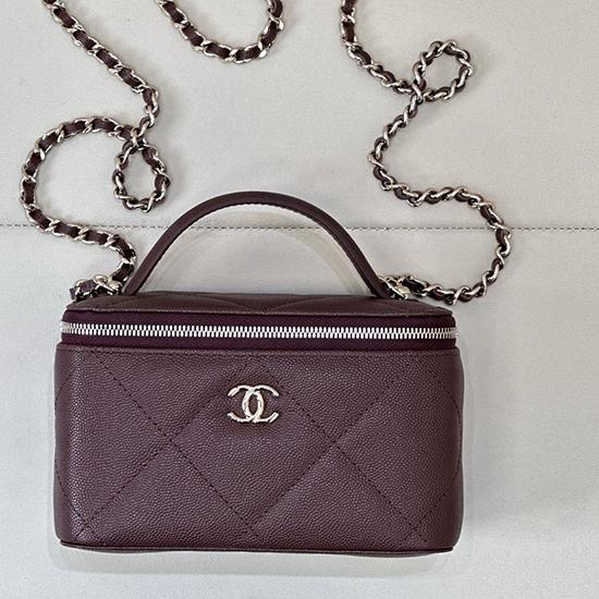Chanel Long Vanity With Chain Burgundy AP4933
