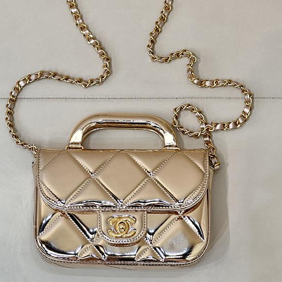 Chanel Small Clutch with Chain Light Gold AP4892