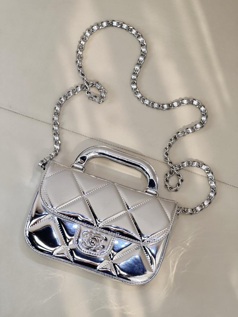 Chanel Small Clutch with Chain Silver AP4892