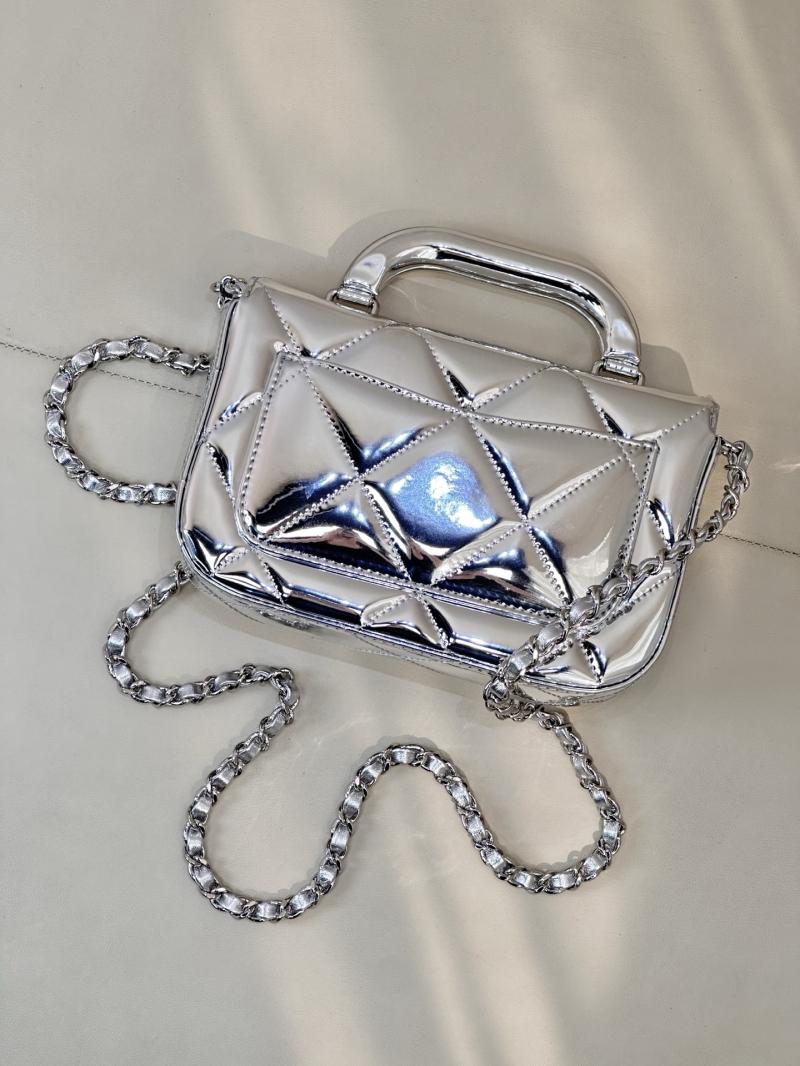 Chanel Small Clutch with Chain Silver AP4892