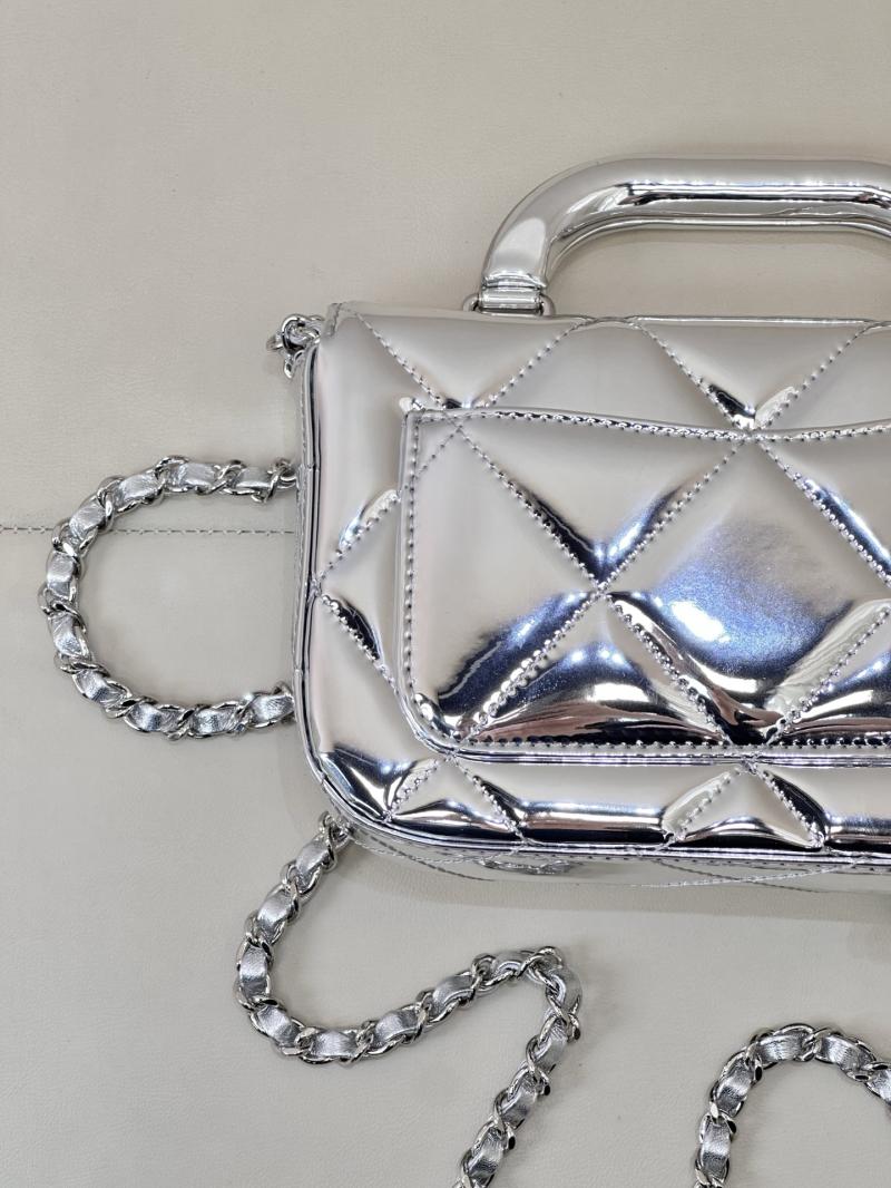 Chanel Small Clutch with Chain Silver AP4892