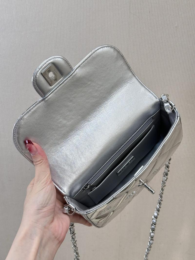 Chanel Small Clutch with Chain Silver AP4892