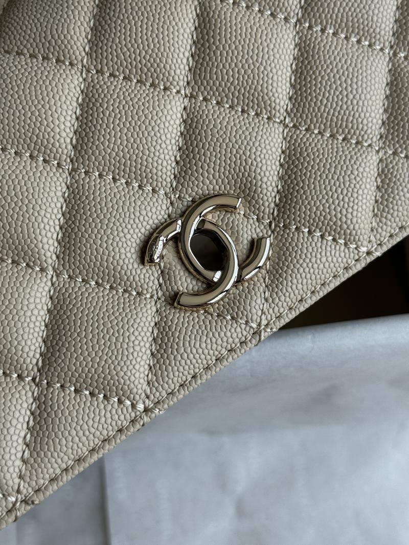 Chanel Small Flap Bag with Top Handle Beige A92990