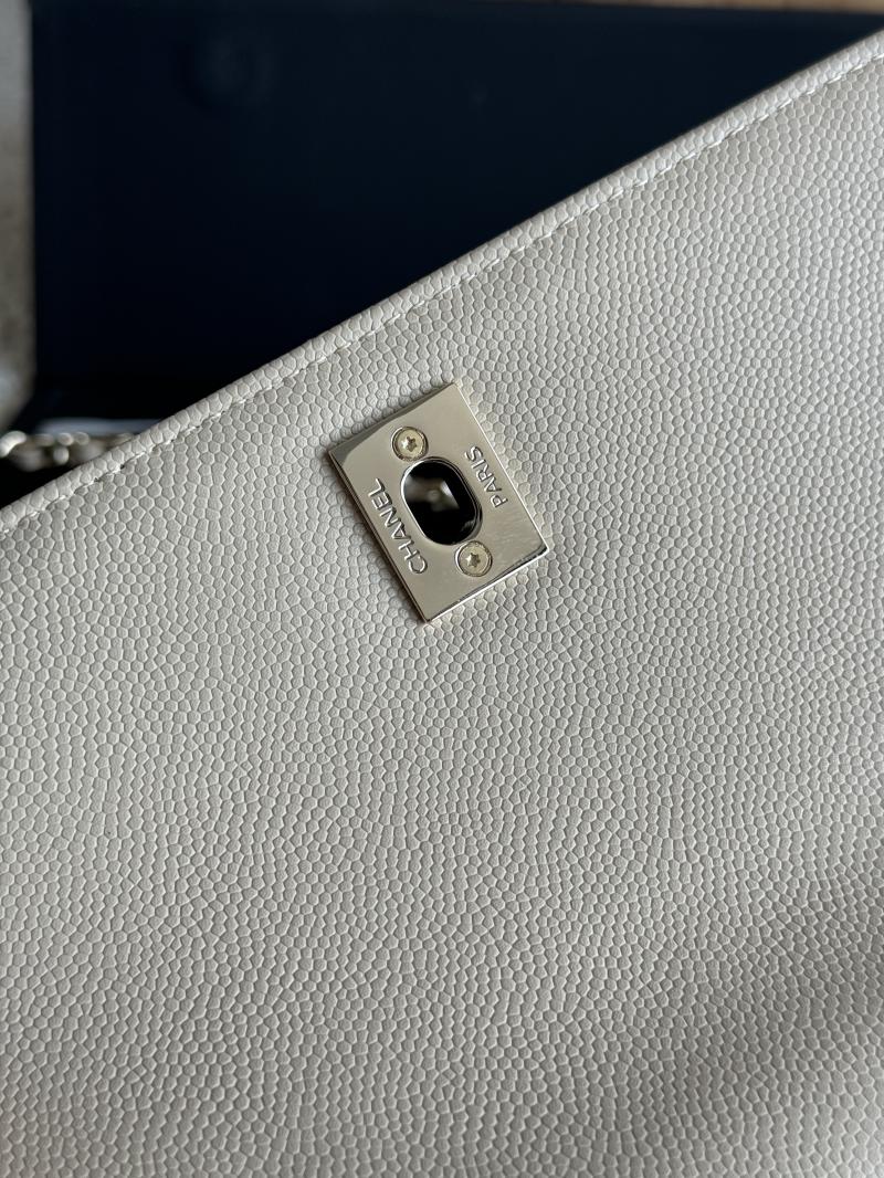 Chanel Small Flap Bag with Top Handle Beige A92990