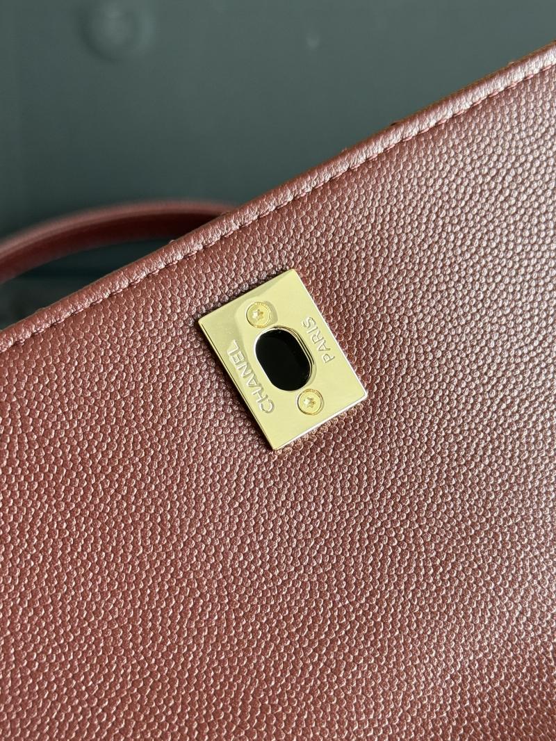 Chanel Small Flap Bag with Top Handle Burgundy A92990
