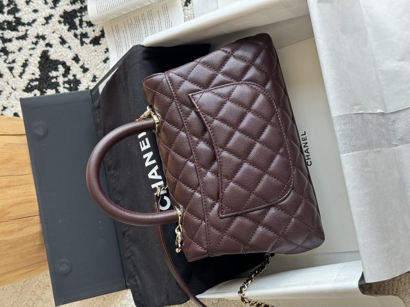Chanel Small Flap Bag with Top Handle Dark Brown A92990