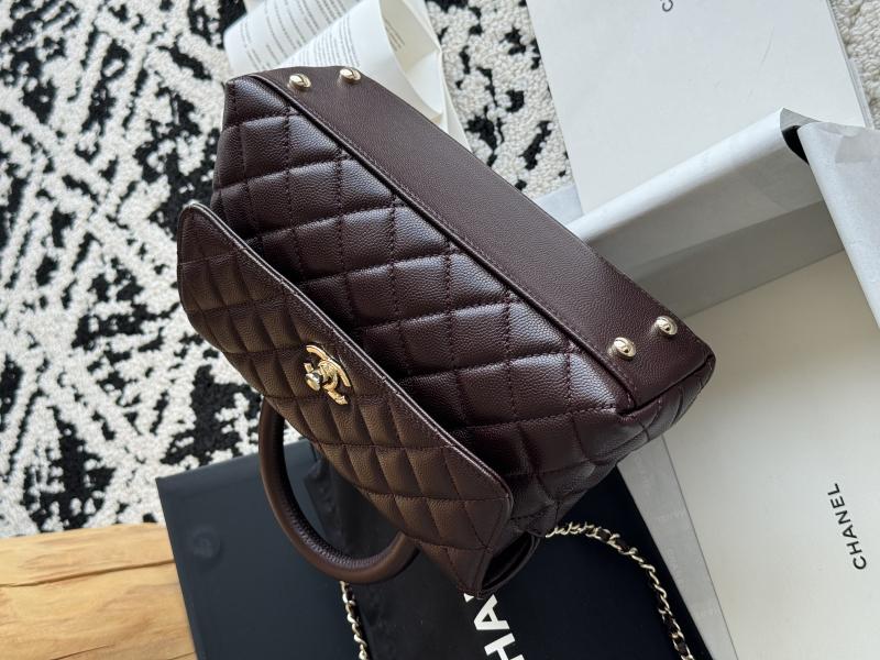 Chanel Small Flap Bag with Top Handle Dark Brown A92990