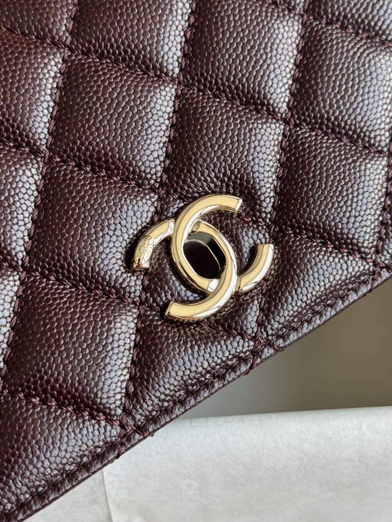Chanel Small Flap Bag with Top Handle Dark Brown A92990