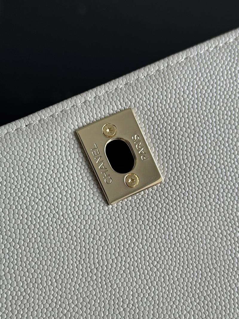 Chanel Small Flap Bag with Top Handle Light Grey A92990