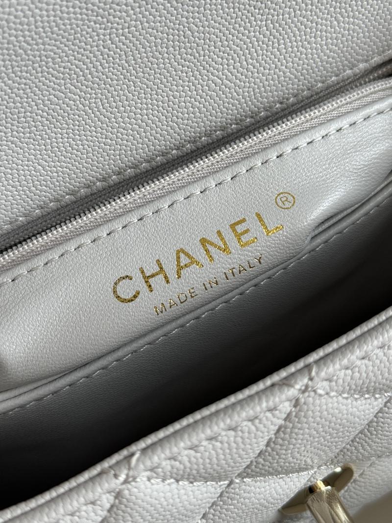 Chanel Small Flap Bag with Top Handle Light Grey A92990