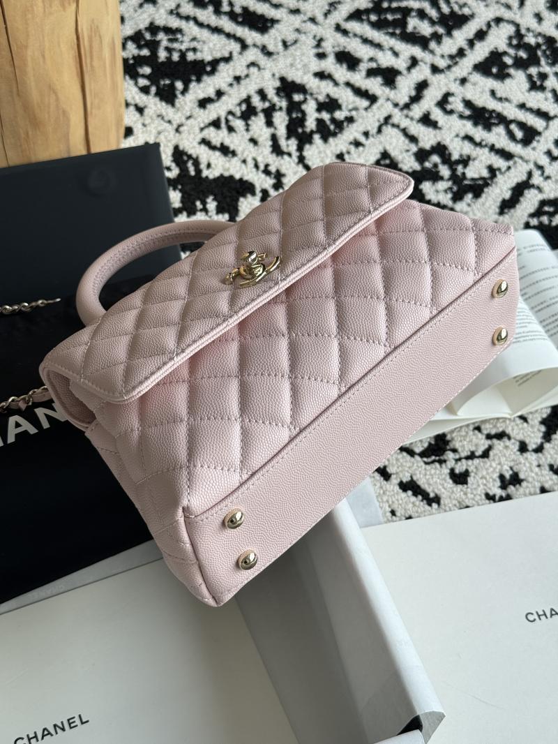 Chanel Small Flap Bag with Top Handle Pink A92990