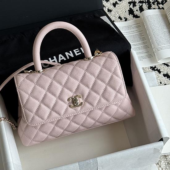 Chanel Small Flap Bag with Top Handle Pink A92990