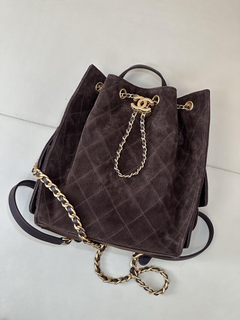 Chanel Suede 25 Medium Backpack Coffee AS5600