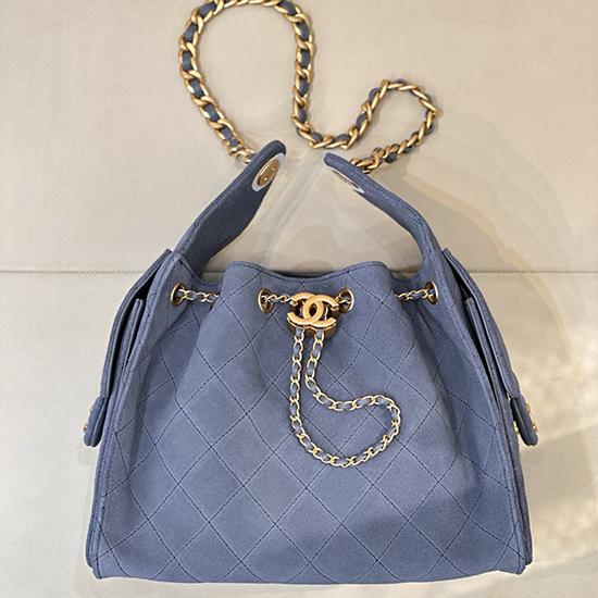 Chanel Suede 25 Small Handbag Blue AS5293