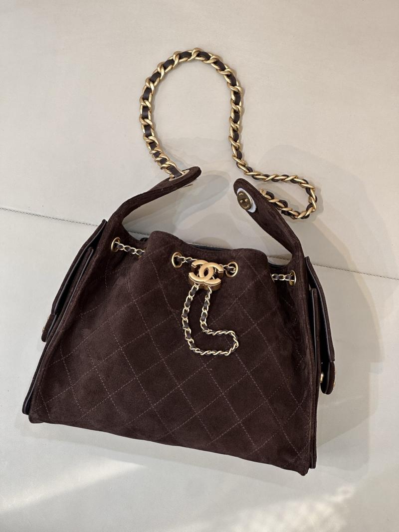 Chanel Suede 25 Small Handbag Coffee AS5293