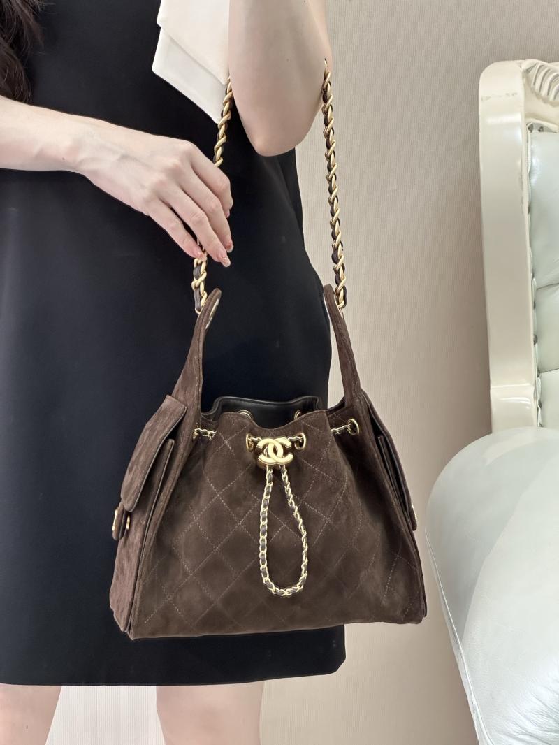 Chanel Suede 25 Small Handbag Coffee AS5293