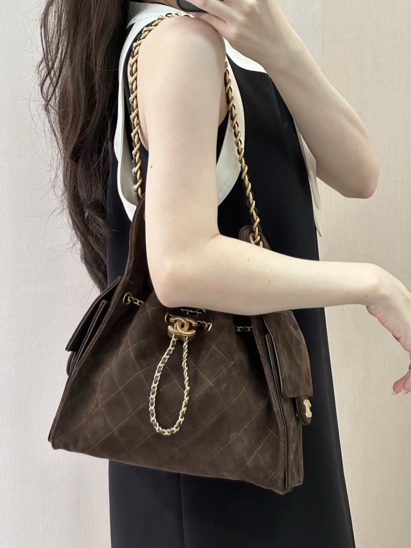 Chanel Suede 25 Small Handbag Coffee AS5293