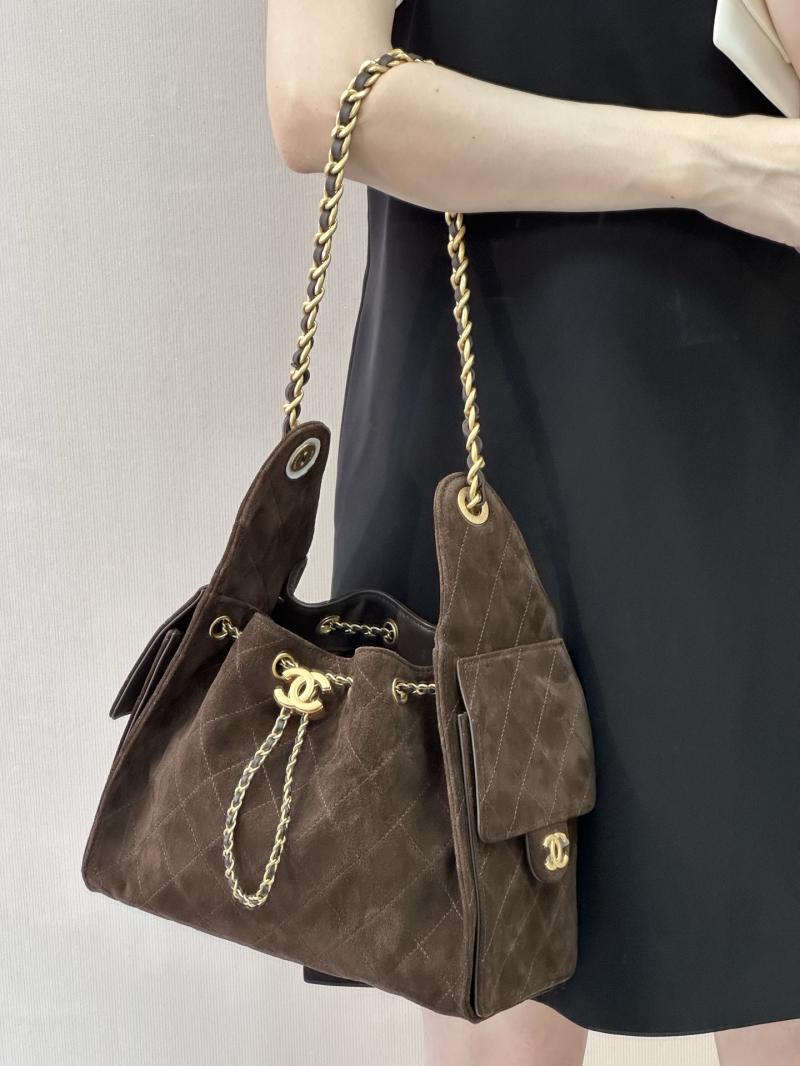Chanel Suede 25 Small Handbag Coffee AS5293