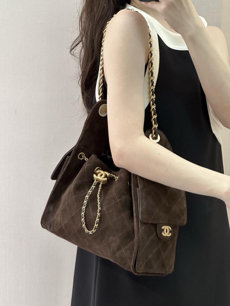 Chanel Suede 25 Small Handbag Coffee AS5293