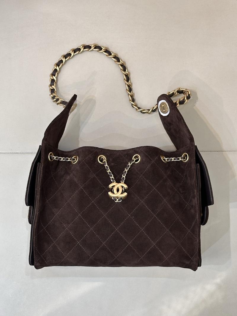 Chanel Suede 25 Small Handbag Coffee AS5293