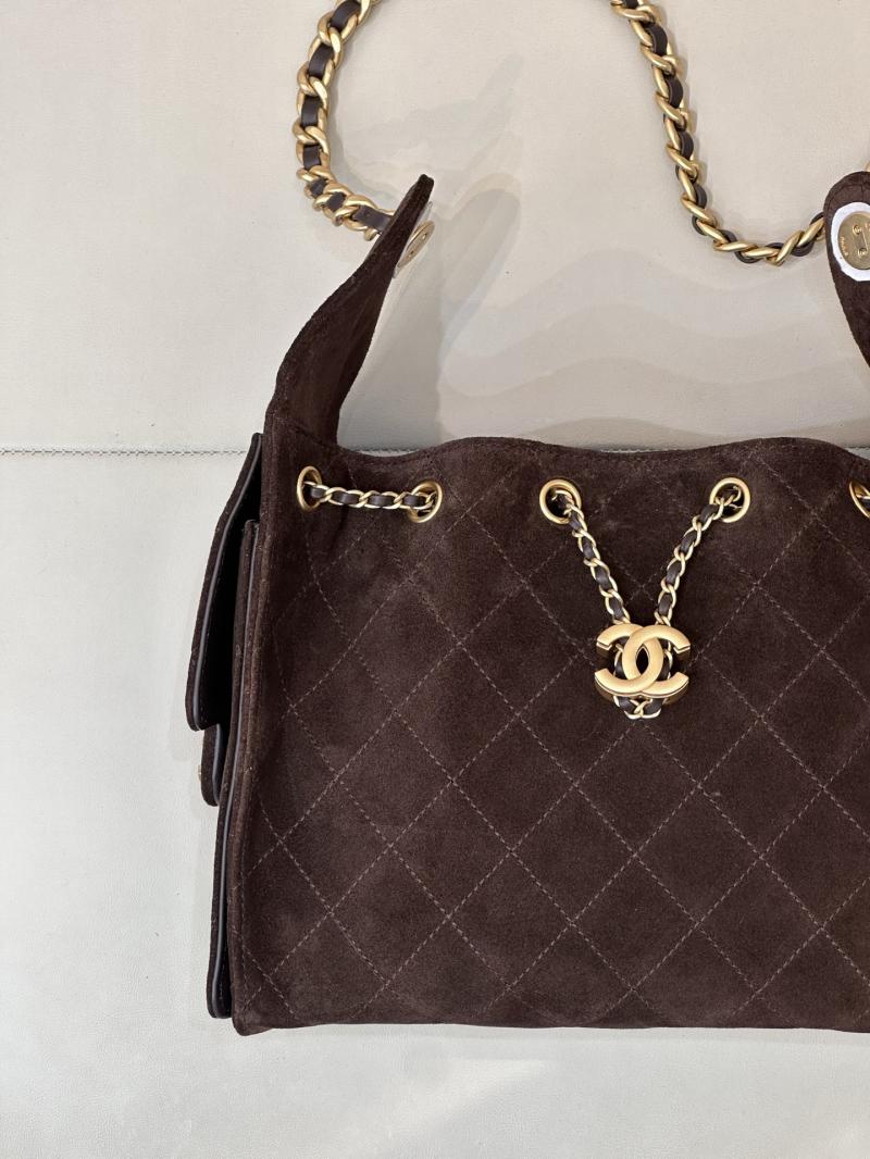 Chanel Suede 25 Small Handbag Coffee AS5293