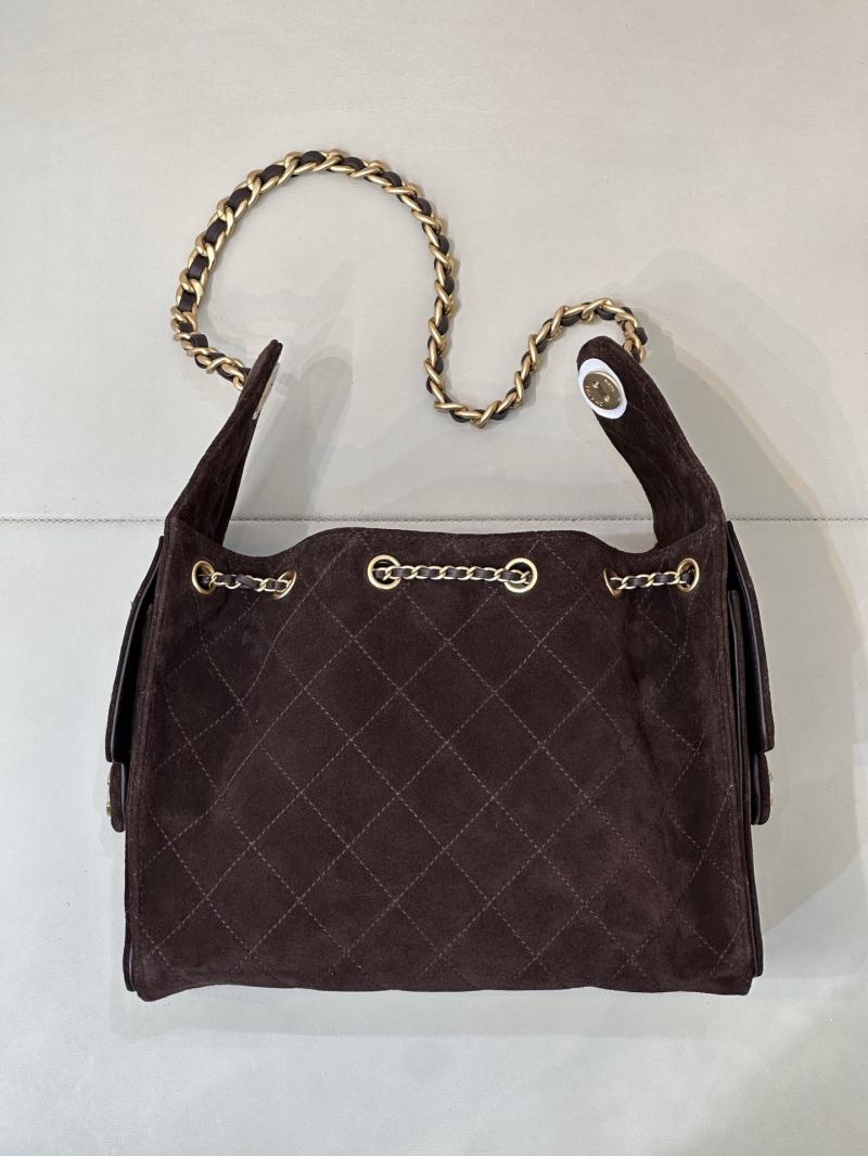 Chanel Suede 25 Small Handbag Coffee AS5293