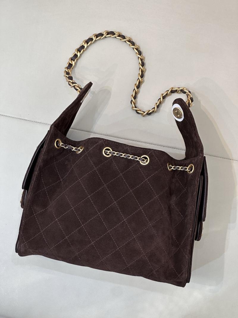 Chanel Suede 25 Small Handbag Coffee AS5293