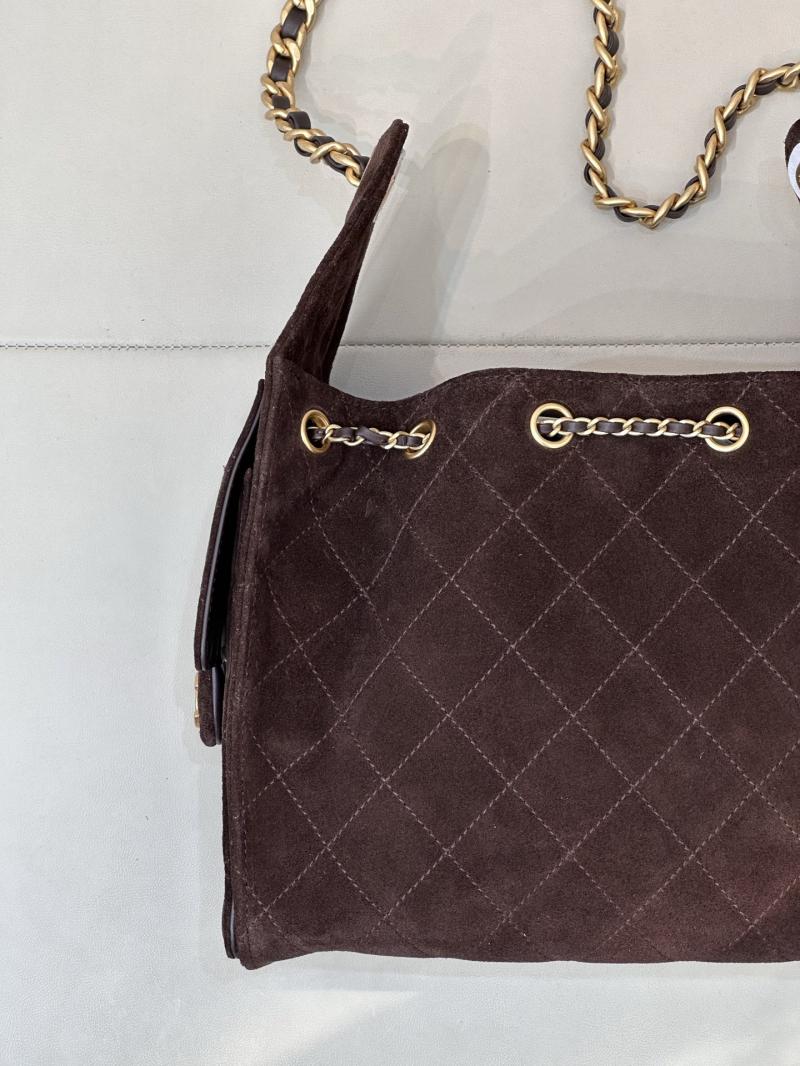 Chanel Suede 25 Small Handbag Coffee AS5293