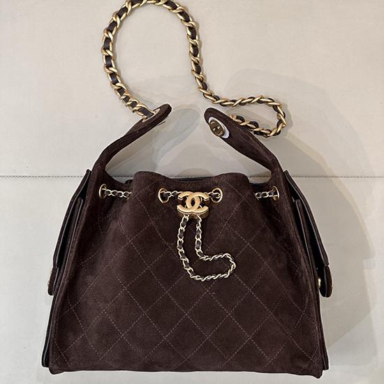 Chanel Suede 25 Small Handbag Coffee AS5293