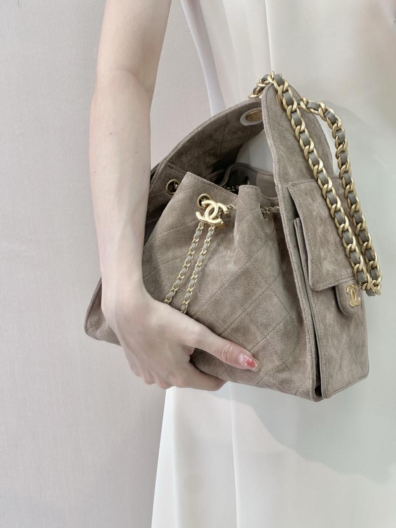 Chanel Suede 25 Small Handbag Grey AS5293