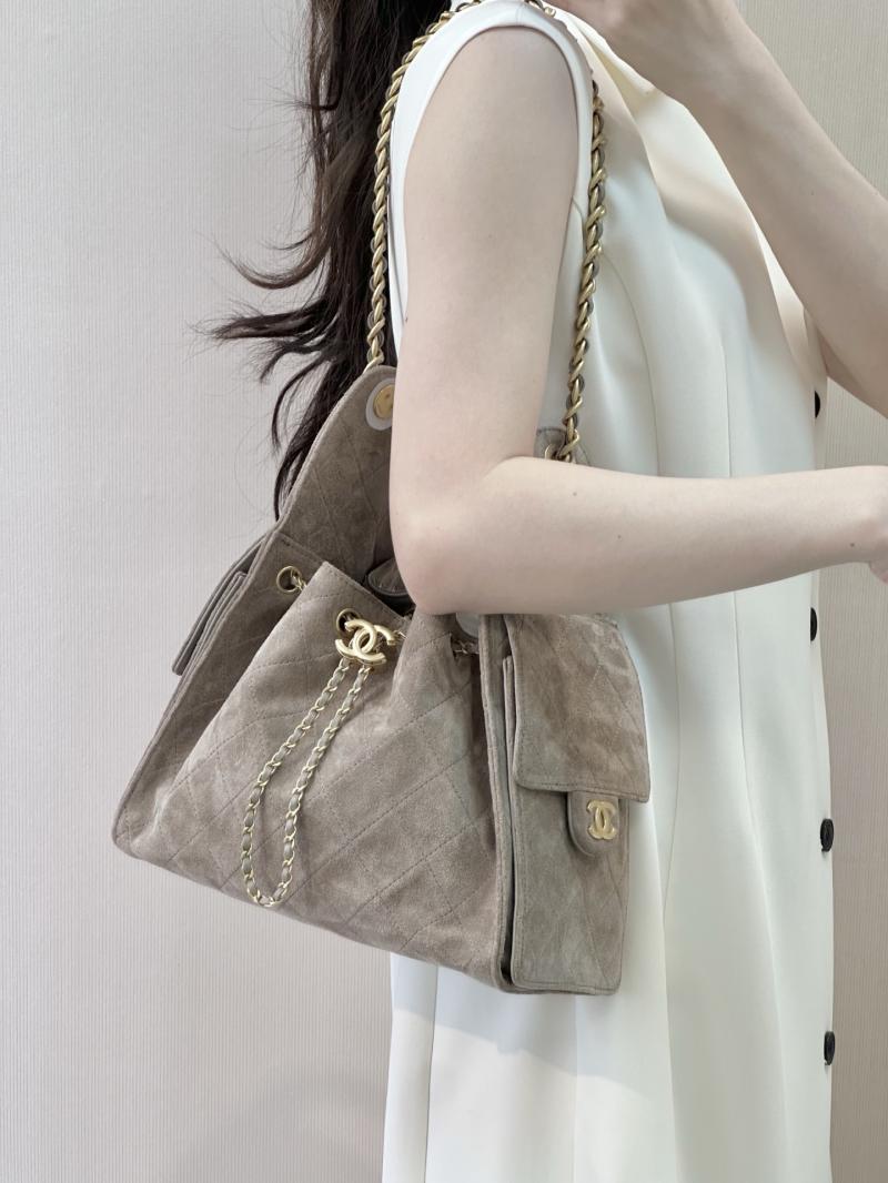 Chanel Suede 25 Small Handbag Grey AS5293