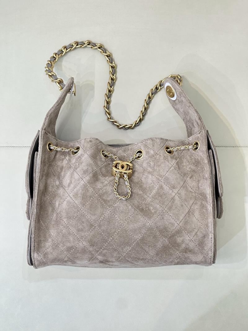 Chanel Suede 25 Small Handbag Grey AS5293