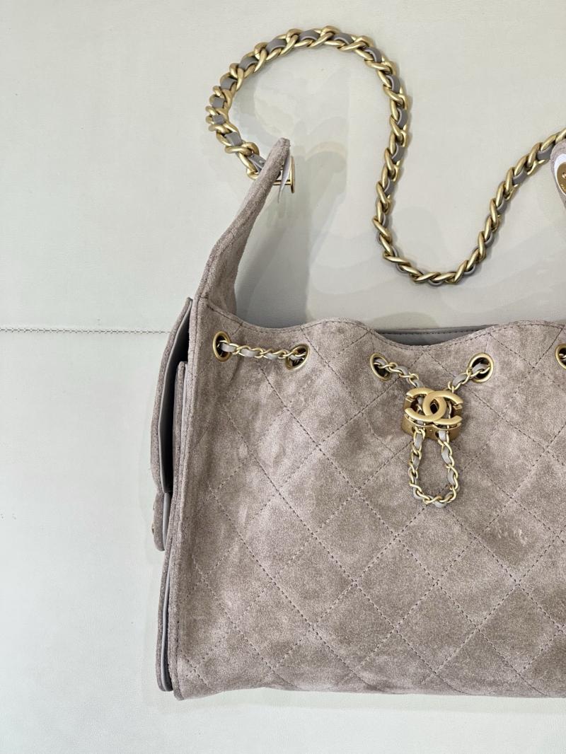 Chanel Suede 25 Small Handbag Grey AS5293
